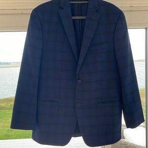 Michael Kors men’s navy plaid blazer